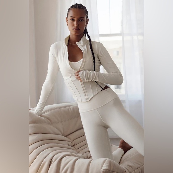 ALO Yoga Jackets & Blazers - ALO | corset full zip jacket | ivory XXS